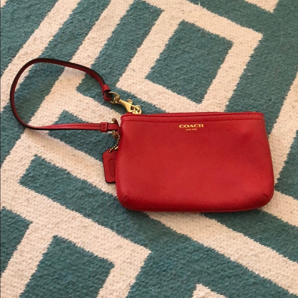 Coach Red Leather Wristlet